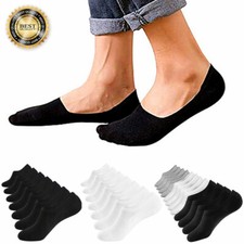 3-12 Pairs Mens No Show Invisible Nonslip Loafer Solid Boat Cotton Low Cut Socks Suba Socks price