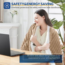 Heated Electric Throw Blanket, 50"x60", 6 Heat Levels, Auto-Off Timer, Machine Electric Blankets price
