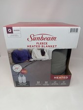 Queen Size Sunbeam Electric Heated Blanket 90 x 84 Gray Microplush NEW Electric Blankets price