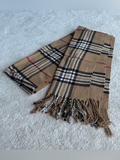 Men's Tan Plaid Fringe Scarf Unisex Scarf price