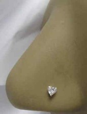 Heart Cut Real 3MM Diamond Helix Tragus Nose Stud Piercing Pin 14K White Gold Nose Stud price