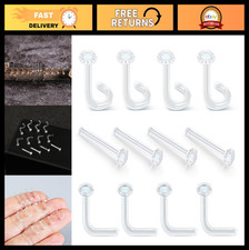 12Pcs Flat Top Glass Retainers Set with O-Rings, 16G 18G Nose Studs for Piercing Nose Stud price