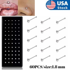 60X Stainless Steel Nose Stud Rings Body Piercing Pin 1.8mm Jewelry Nose Stud price