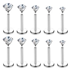 Telooco 10Pcs 18G Nose Rings Studs Surgical Steel Cartilage Stud Nose Piercings Nose Stud price