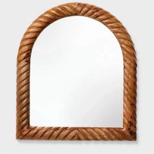 14”x16” Textured Wood Mirror - Threshold™ designed with Studio McGee Framed Mirror price