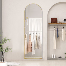 Zunmos 64"x21" Arched Full-Length Mirror with Stand or Wall, Gold Aluminum Frame Framed Mirror price
