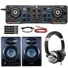 Hercules DJControl Starlight Starter DJ Controller Set w Monitors & Headphones DJ Set price
