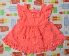 Little Lass Toddler Girl 3T Orange Ruffle Metallic Dots SS Lined Blouse *EUC* Baby Blouse price
