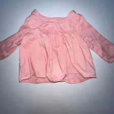 OLD NAVY Girl's Blouse size 3-6 months Long Sleeve Pleated Pink Baby Blouse price