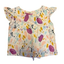 Genuine Kids By OshKosh White Colorful Cotton Shirt Size 5T Baby Blouse price