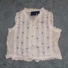 Little Legends Blouse Girls 18 Months White Embroidered Ruffle Sleeveless Top Baby Blouse price