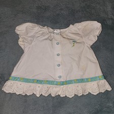 Carter's Blouse Girls 9-12 Months White Embroidered Eyelet Hem Short Sleeve Top Baby Blouse price