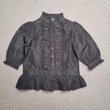 Ralph Lauren Blouse Girls 9M Black Satin Ruffle Mock Neck Party Top Holiday Baby Blouse price