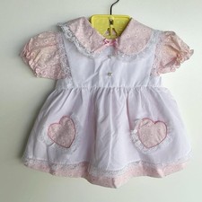 Vintage 2 pieces Mayfair Baby Dress and Pinafore  With Heart Pockets Baby Blouse price