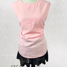 Fairycore Minimalist Baby Pink Sleeveless Key Hole Closure Top Baby Blouse price