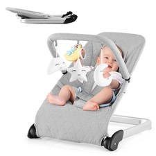 Foldable Baby Bouncer Removable Fabric Cover Toy Bar Gray Infant Rocker Swing Baby Bouncer Cover price