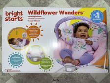 Bright Starts Wildflower Wonders Vibrating Baby Bouncer, Pink/Purple Baby Bouncer Cover price