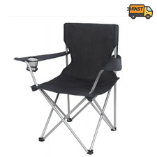 Ozark Trail Basic Camp Chair Black Folding Quad Chair Cup Holder Outdoor Folding Chair price