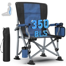 Blue Portable Camping Chair Heavy Duty Folding Chair w/ Cup Holder Oversized Folding Chair price