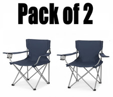 (Set of 2) Camping Folding Chair with Cup Holder and Carry Bag, Blue NEW Folding Chair price
