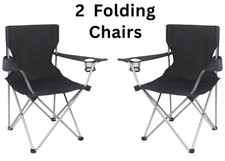 Ozark Trail Basic Quad Folding Camp Chair with Cup Holder, Black, Adult 2 Count Folding Chair price