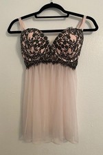 NWT Victorias Secret Baby Doll Top Only Black Lace Blush Pink 36D No Panties Baby Panties price