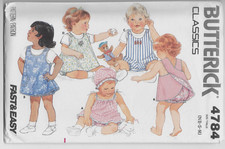 Vintage Butterick Pattern 4784 Infants Dress Jumper Panties Hat Uncut NB-S-M Baby Panties price