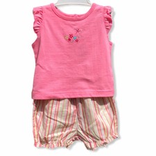 12 Month New Embroidered Flower Butterfly Tee Striped Panty Toddler Infant Girls Baby Panties price