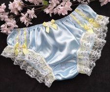 Baby Blue Satin Bikini Panties. Silky Soft Sissy Knickers. #LaceRibbonDaisiesBo Baby Panties price