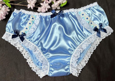 Baby Blue Bikini Panties. Soft, Hi Sheen Satin Sissy Knickers. Made to Order Baby Panties price