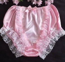 Baby Pink Fuller Fit Satin Knickers - Frilly Silky Sissy Panties. Made to Order Baby Panties price