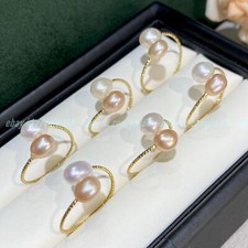 Fashion Natural Freshwater Rice Pearl Open Ring for Ladies' Gift 1 Pcs Pearl Ring price