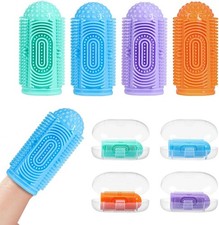 Finger Tooth Brushing Baby Toothbrush 4 Pcs with 4 Travel Storage Case,Food Baby Gum Brush price