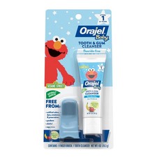 Baby Elmo Tooth & Gum Cleanser Fluoride-Free, 1 Finger brush, 1 Toothpaste 1o... Baby Gum Brush price