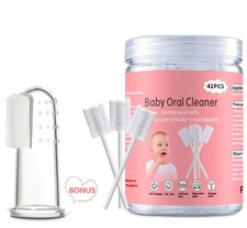 EASICUTI Baby Tongue Cleaner, 42Pcs Disposable Infant Toothbrush, Gauze Gum Clea Baby Gum Brush price