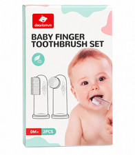 Dearlomum Baby Finger Toothbrush Set 2PCS Silicone Infant Oral Cleaner Gum NIP Baby Gum Brush price