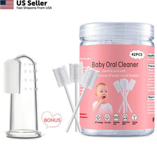 42 Pcs Baby Tongue Cleaner Disposable Infant Toothbrush Gauze Gum Stick 0-36M Baby Gum Brush price