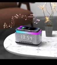 Wireless Charger Bluetooth Speaker Alarm Clock — LED Display- Charging Dock Docking Speaker price