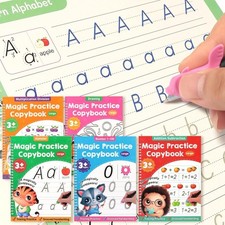 Large Magic Grooved Practice Copybook for Kids, Reusable Grooved Handwriting ... Handwriting Notebook price