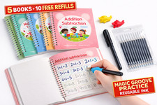 5Pcs Magic Practice Copybook for Kids Reusable Handwriting Groove BookSet Age3-8 Handwriting Notebook price