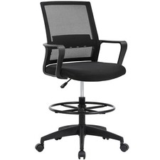 Drafting Chair Tall Office Chair Adjustable Height with Lumbar Support Arms Foot Office Chair price