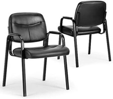 PU Leather Guest Reception Chair Waiting Room Chair with Fixed Padded Armrest Office Chair price