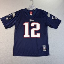NFL New England Patriots Brady 12 Navy Blue Jersey BOYS L 14 16 Boys' Jersey price