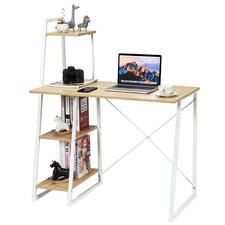 Computer Desk Study Table Workstation w/4 Tier Bookshelves Home Office Natural Multi Work Desk price