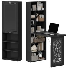 Convertible Desk with Blackboard & Shelf Multi-Function Table, Black Multi Work Desk price