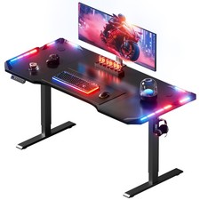 47/55/63 inch Electric Standing Desk with RGB LED Lights, Height Adjustable Desk Multi Work Desk price