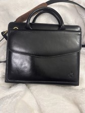 Franklin Covey Women’s Black Leather Briefcase Organizer Bag 11"×9" Vintage Women's Briefcase price