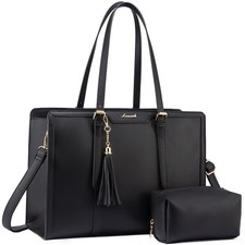 Laptop Bag for Women 15.6 inch Lightweight PU Tote Bag,... Women's Briefcase price
