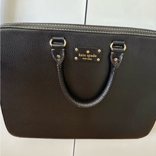 Kate Spade black leather laptop briefcase with a long strap. Women's Briefcase price