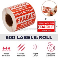 500 Fragile Stickers 2x3 Fragile Labels Sticker Handle With Care Mailing Label Label price